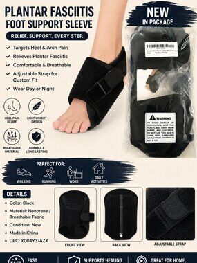 Plantar Fasciitis Night Splint Foot Brace Heel Arch Support Drop Foot Pain Relie